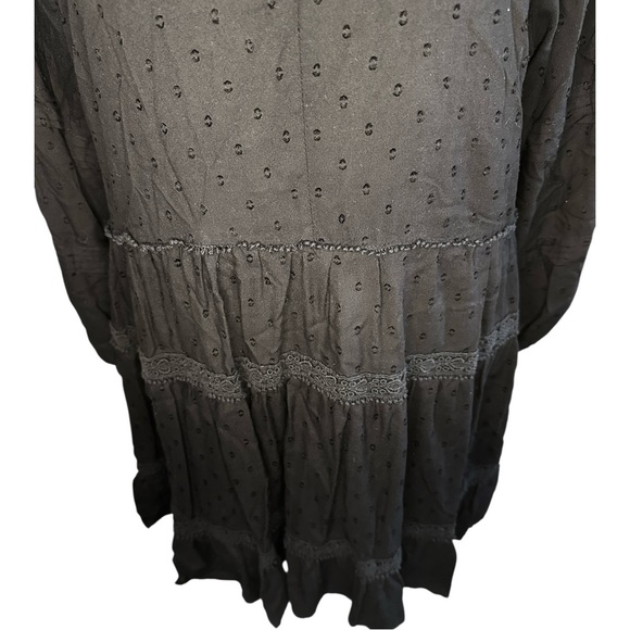 Aveology By Avenue Womens Black Tunic Top Size 16 FlaredSleeve Boho Empire Waist - Picture 8 of 9